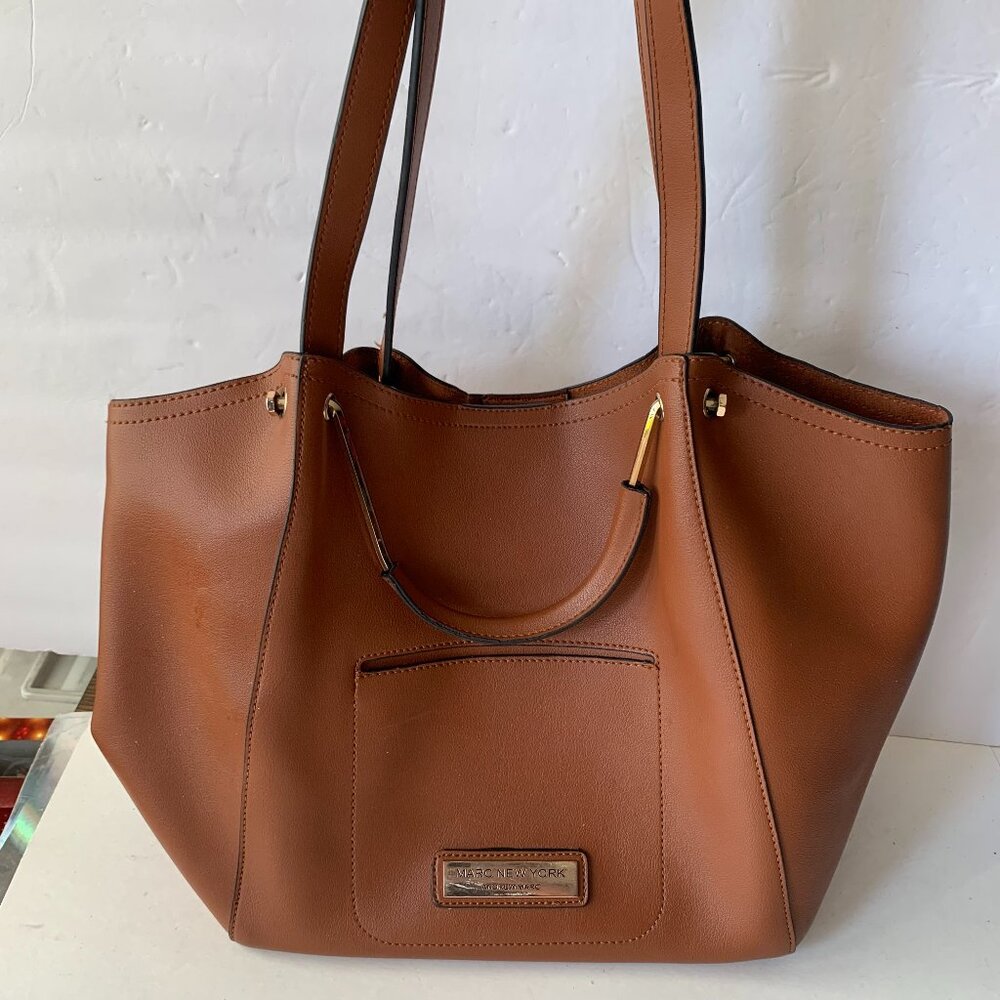 MARC NEW YORK ANDREW MARC BROWN LARGE LEATHER BAG